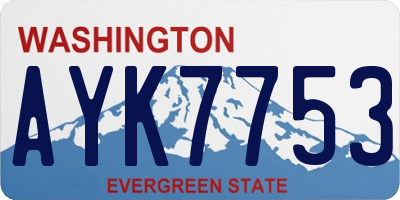 WA license plate AYK7753