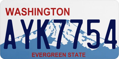 WA license plate AYK7754