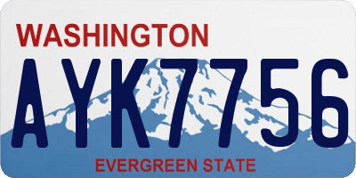 WA license plate AYK7756