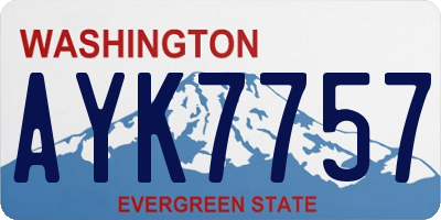 WA license plate AYK7757