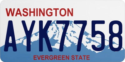 WA license plate AYK7758