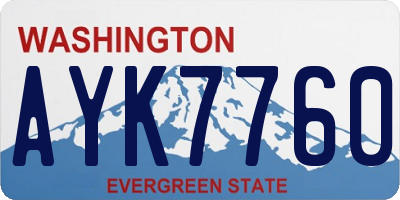 WA license plate AYK7760