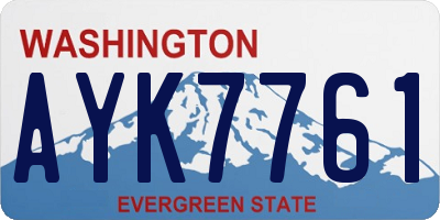 WA license plate AYK7761