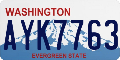 WA license plate AYK7763