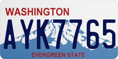 WA license plate AYK7765
