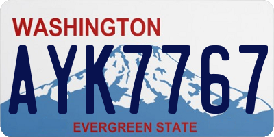 WA license plate AYK7767