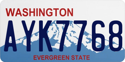 WA license plate AYK7768