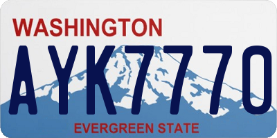 WA license plate AYK7770