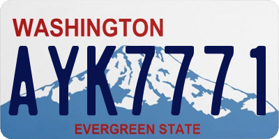 WA license plate AYK7771