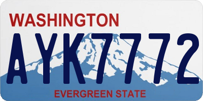 WA license plate AYK7772