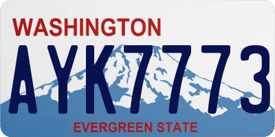 WA license plate AYK7773