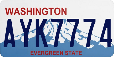 WA license plate AYK7774