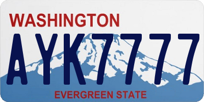WA license plate AYK7777