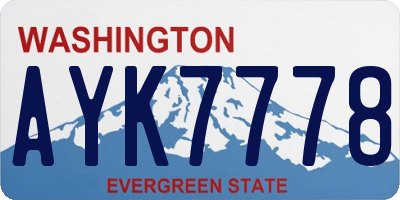 WA license plate AYK7778