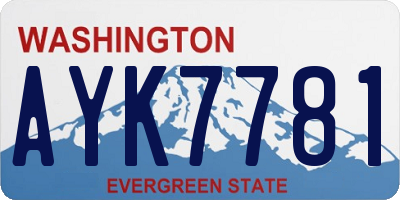 WA license plate AYK7781
