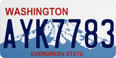 WA license plate AYK7783