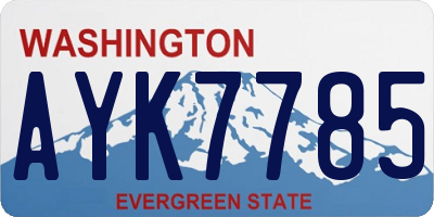 WA license plate AYK7785