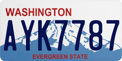 WA license plate AYK7787