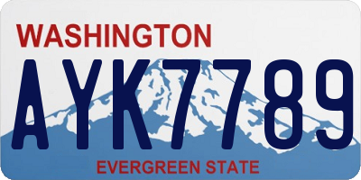 WA license plate AYK7789