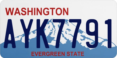 WA license plate AYK7791