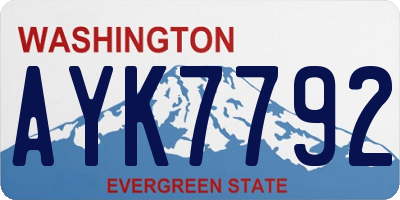 WA license plate AYK7792