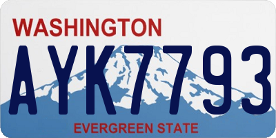 WA license plate AYK7793