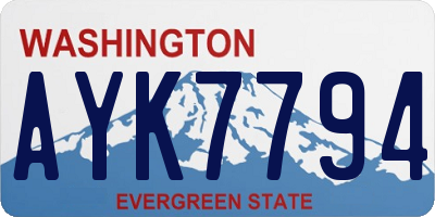 WA license plate AYK7794