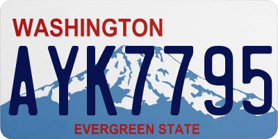 WA license plate AYK7795