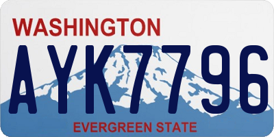 WA license plate AYK7796