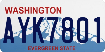 WA license plate AYK7801