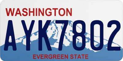 WA license plate AYK7802