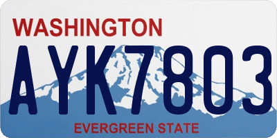 WA license plate AYK7803