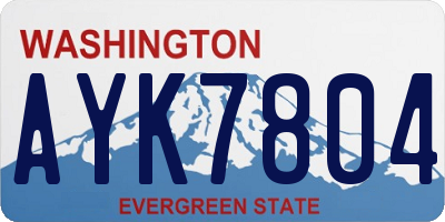 WA license plate AYK7804