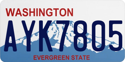 WA license plate AYK7805