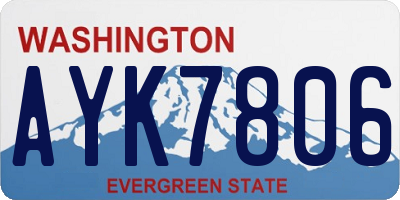 WA license plate AYK7806