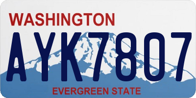 WA license plate AYK7807
