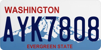 WA license plate AYK7808