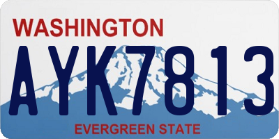 WA license plate AYK7813