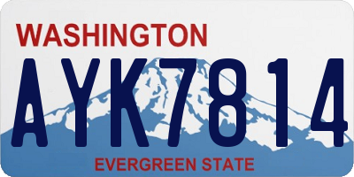WA license plate AYK7814