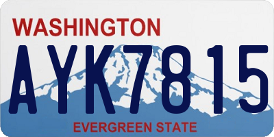 WA license plate AYK7815