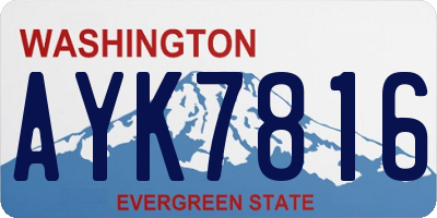 WA license plate AYK7816