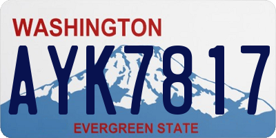 WA license plate AYK7817