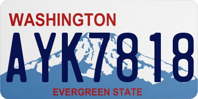 WA license plate AYK7818