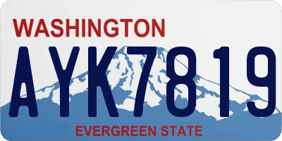 WA license plate AYK7819