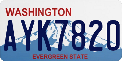 WA license plate AYK7820