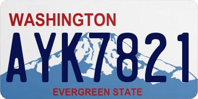 WA license plate AYK7821