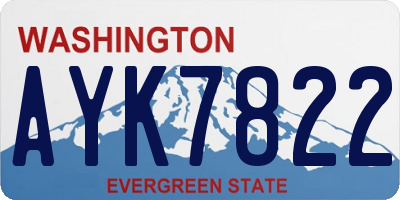 WA license plate AYK7822