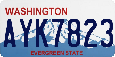 WA license plate AYK7823