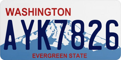 WA license plate AYK7826