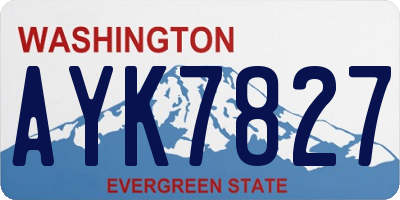 WA license plate AYK7827